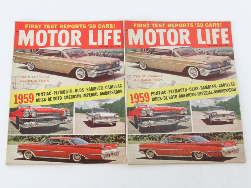 Lot Of 7 Motor Life Vintage Car Magazines Aug Sep Oct Nov Dec 1958 35c