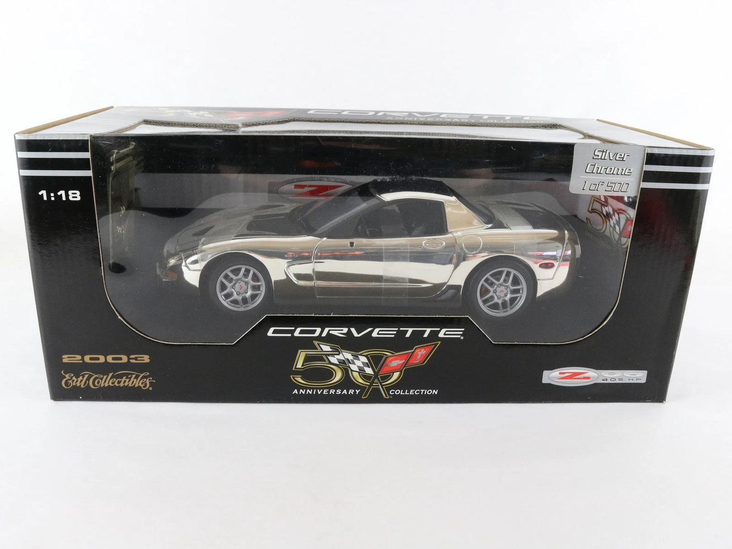 2003 Chevy Corvette Z06 Silver Chrome 50 Anniversary ERTL 1:18 1 Of 500 29404PA