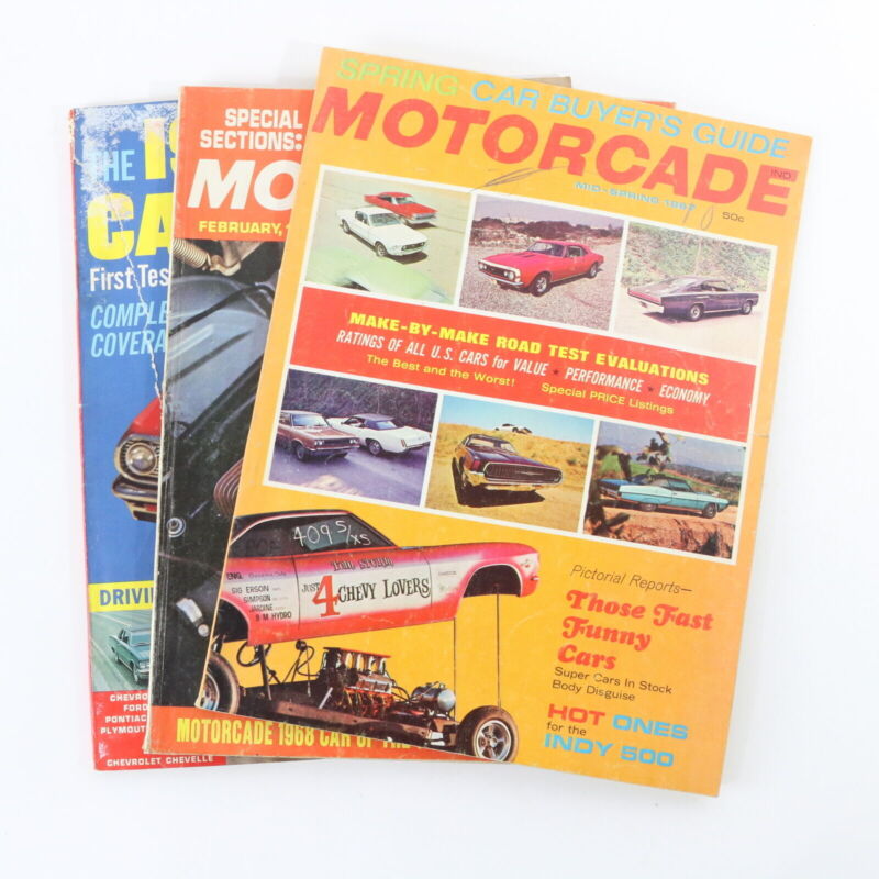 Lot Of 3 Motorcade Mid Spring 1967 Winter 1963 Feb 1968 Vintage Car Magazines