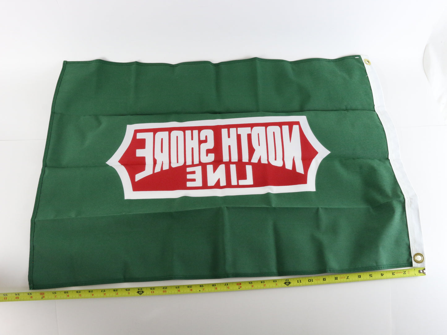 North Shore Line NSL Green & Red Fabric Train Flag 2' By 3' USA