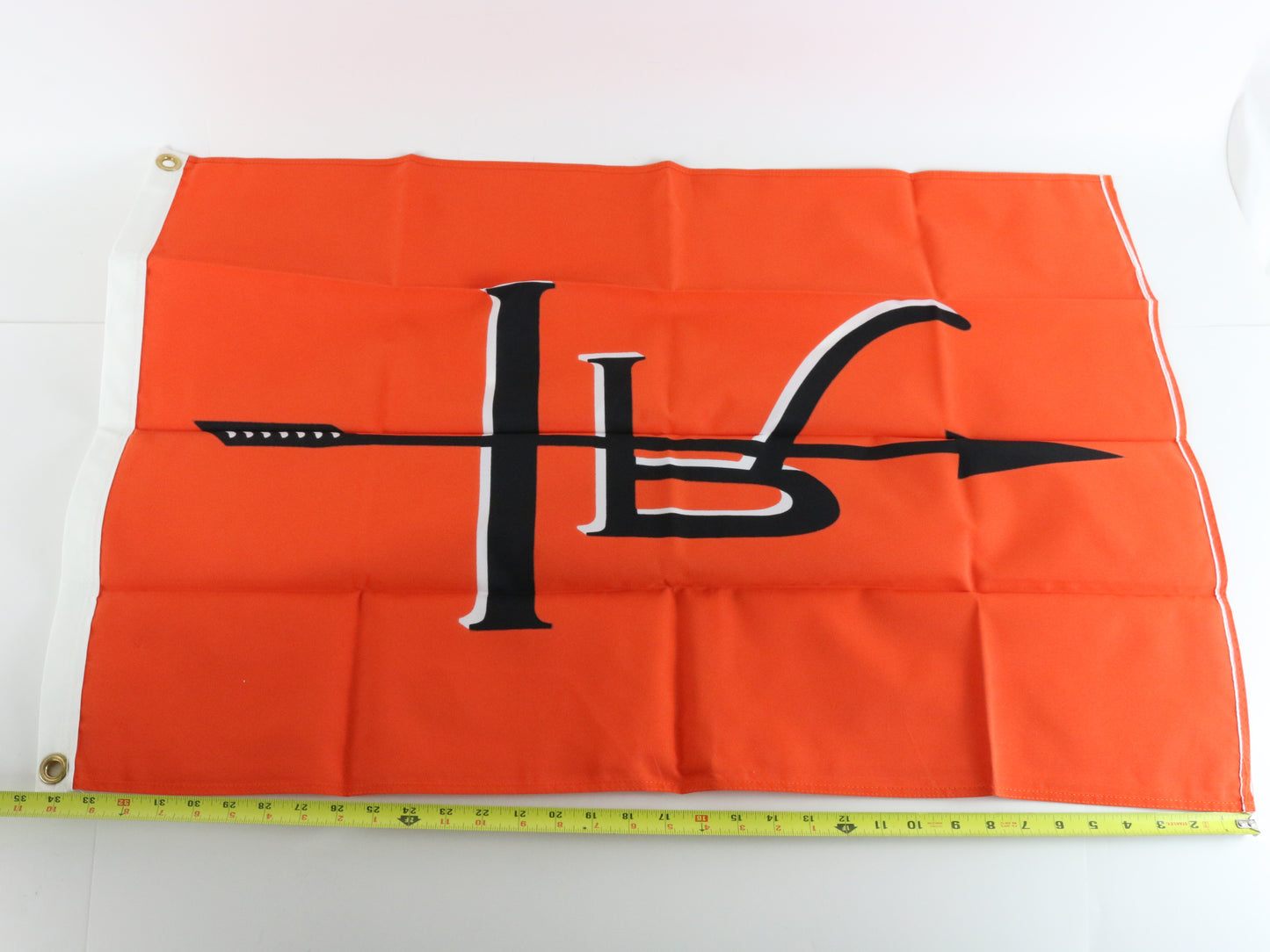 IR Illinois Railway Orange & Black Fabric Train Railroad Flag 2' By 3'