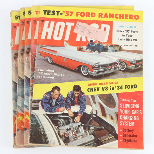 Lot Of 5 Hot Rod July August September 1957 Vintage Car Magazines