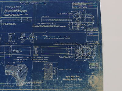 Santa Fe Solid Main Rod Floating Bushing Type Train Blueprint 1926 21"