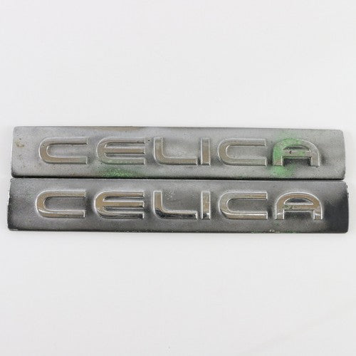Lot Of 2 Celica Toyota Silver Plastic Nameplate Emblem Badge 7.5"