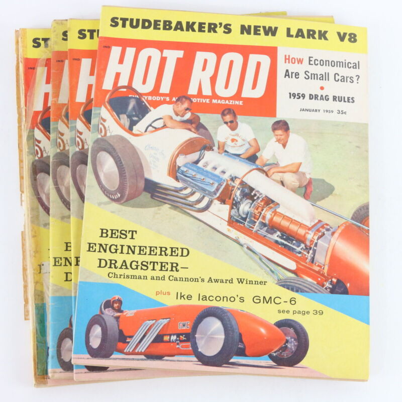 Lot Of 4 Hot Rod Studebaker Lark V8 January 1959 Vintage Car Magazines