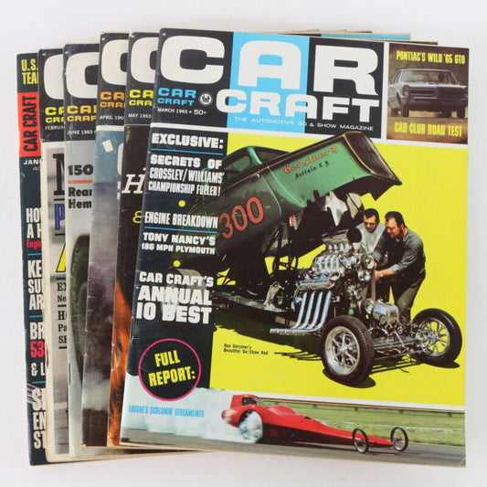 Lot Of 6 Car Craft Jan Feb Mar Apr May June 1965 Vintage Car Magazines