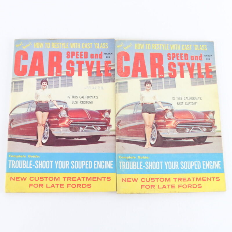 Lot Of 5 Car Speed & Style March & April 1959 Vintage Car Magazines