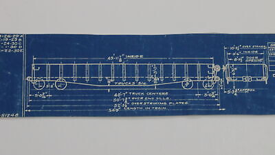 Class 0-27b 70 Ton Gondola Car Train Blueprint 1930 11.75"