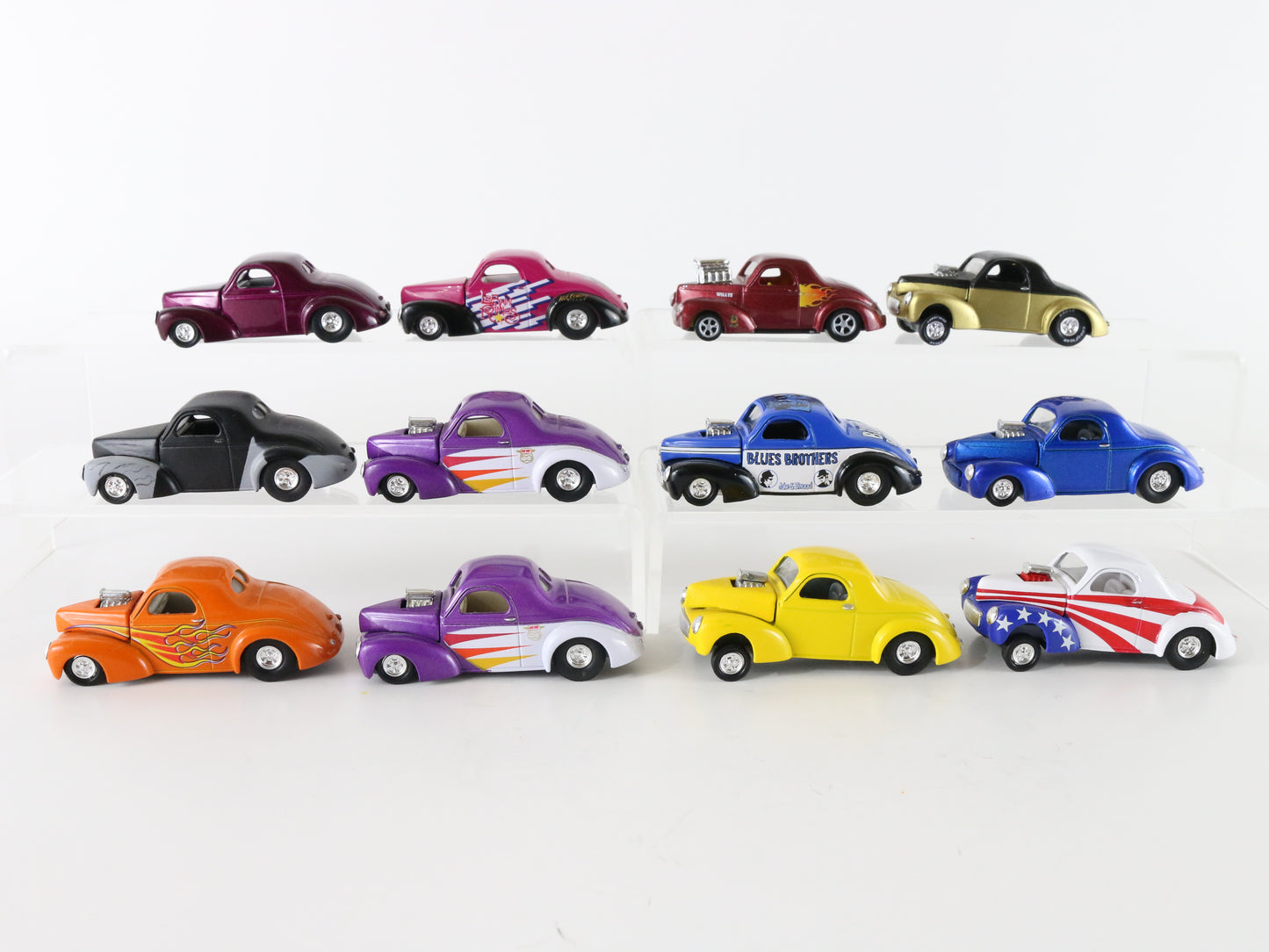 Lot of 12 1941 Willys Coupe Model Cars Racing Champions 1:64