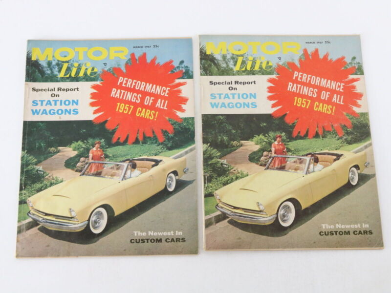 Lot Of 5 Motor Life Vintage Car Magazines March & February 1957 25c