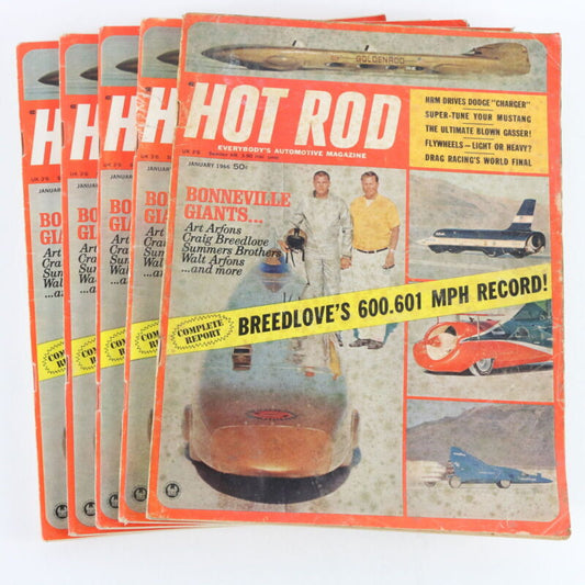 Lot Of 5 Hot Rod Breedloves Mpg Record January 1966 Vintage Car Magazines