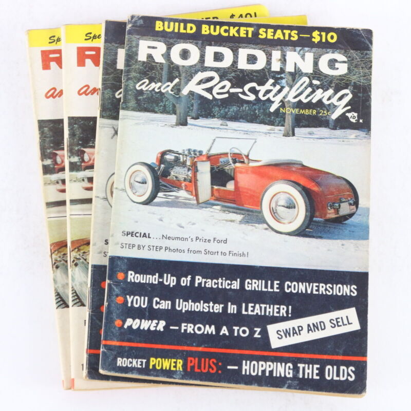 Lot Of 4 Rodding & Re-styling Nov & Dec 1957 Vintage Car Magazines