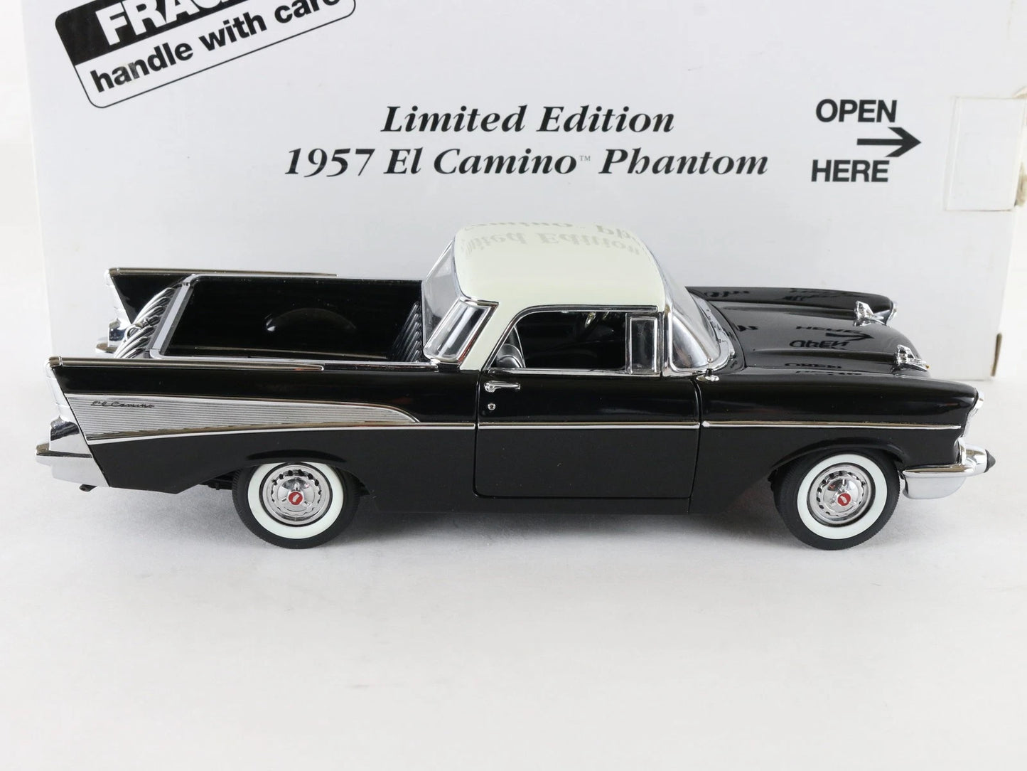 1957 Chevy El Camino Phantom Black White Danbury Mint 1:24 Diecast 109
