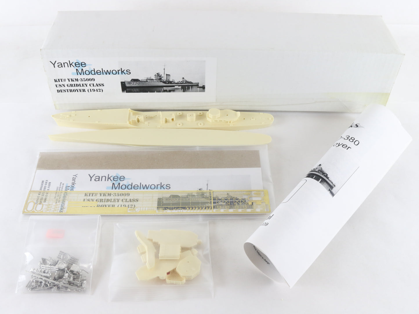 Destroyer 1942 USN Gridley Class Yankee Model Works 1:350 YKM-35009 Resin Kit