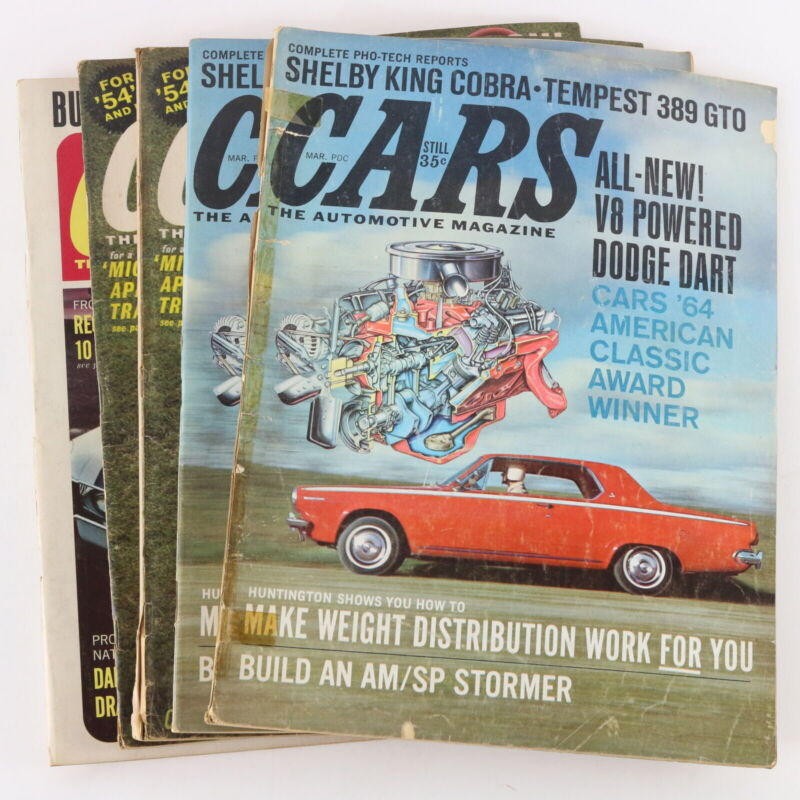 Lot Of 5 Cars Automotive March June August 1964 Vintage Car Magazines