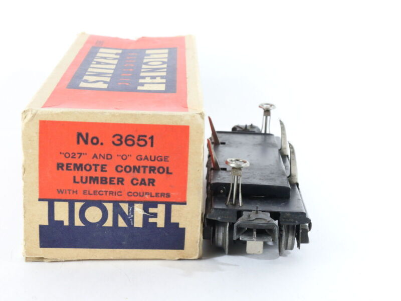 Black Remote Control Lumber Flat Car Lionel O 3651