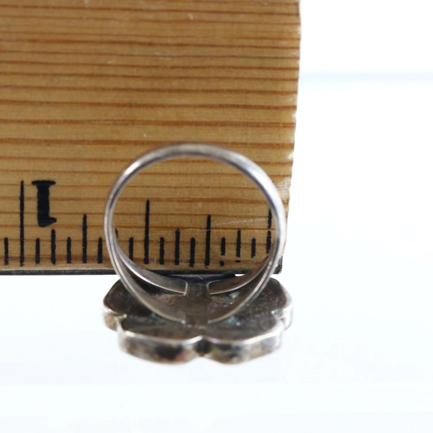 Vintage Zuni Native American Turquoise Mother Of Pearl Silver Ring Size 5