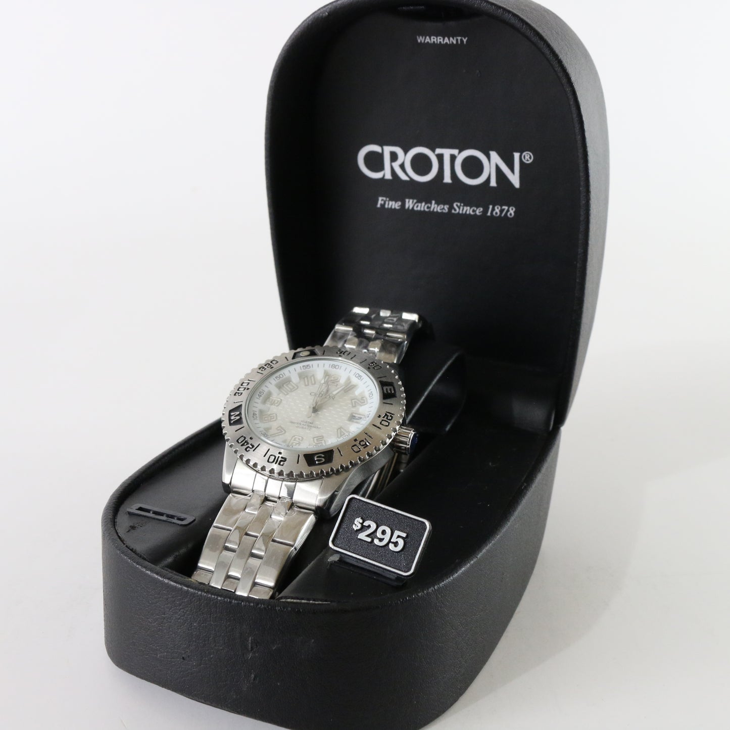 Croton Japan Quartz Men's Watch Stainless Steel Silver 10 ATM #23386X