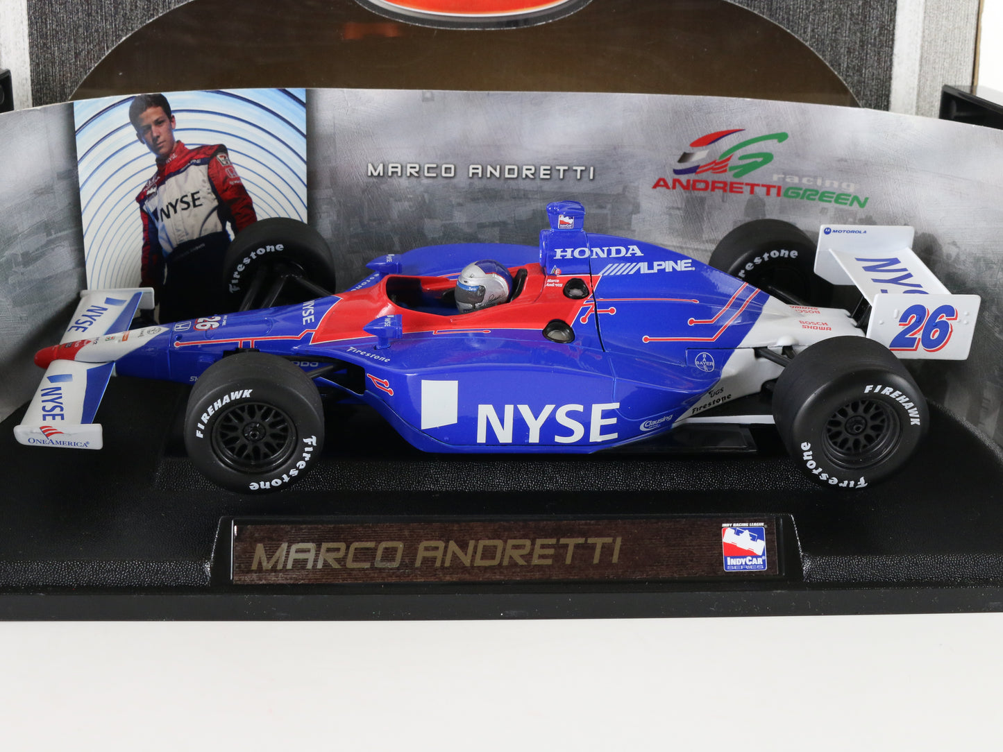 "Marco Andretti NYSE Indy 500 race car model Greenlight 1:18 scale detailed"