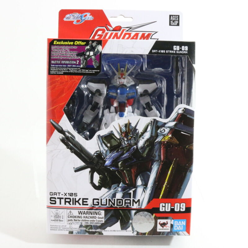 Strike Gundam GAT-X105 Gu-09 Robot Action Figure Bandai Namco Blue Fin