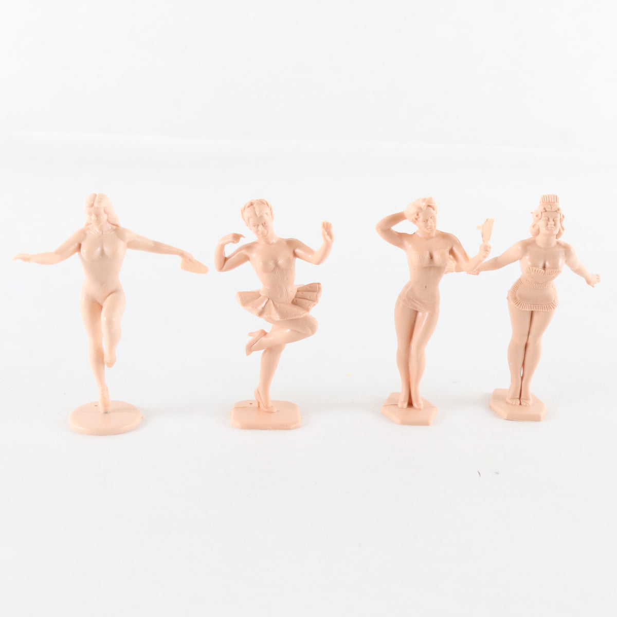 Lot Of 4 Bathing Beauties Peach Burlesque Women Figures Marx 2.5" Figures