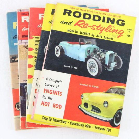 Lot Of 5 Rodding & Re-styling Apr June Sep Nov 1955 Vintage Car Magazines