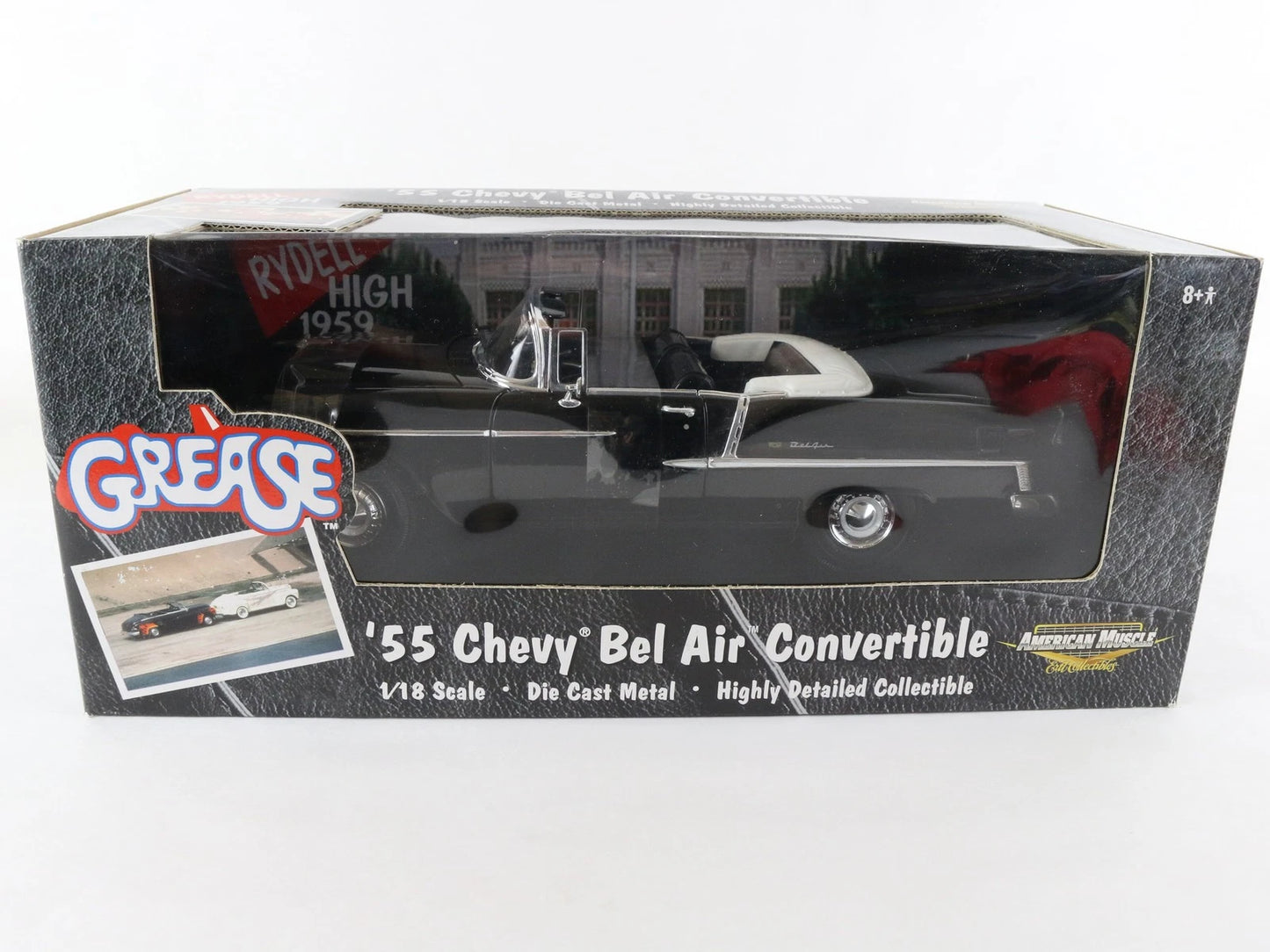 1955 '55 Bel Air Convertible Black Grease Movie American Muscle ERTL 1:18 36602