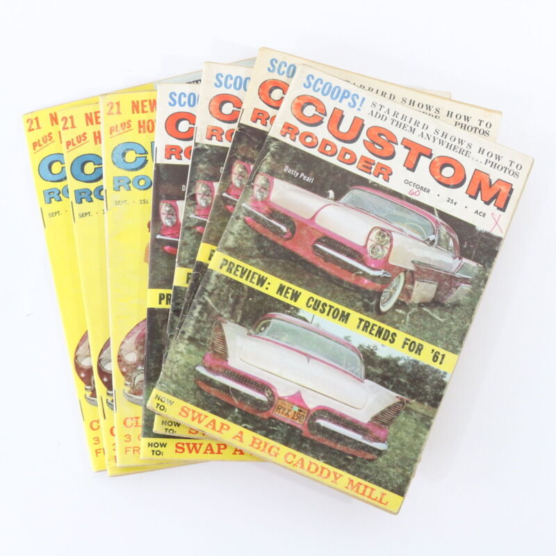 Lot Of 7 Custom Rodder September & October 1960 Vintage Car Magazines