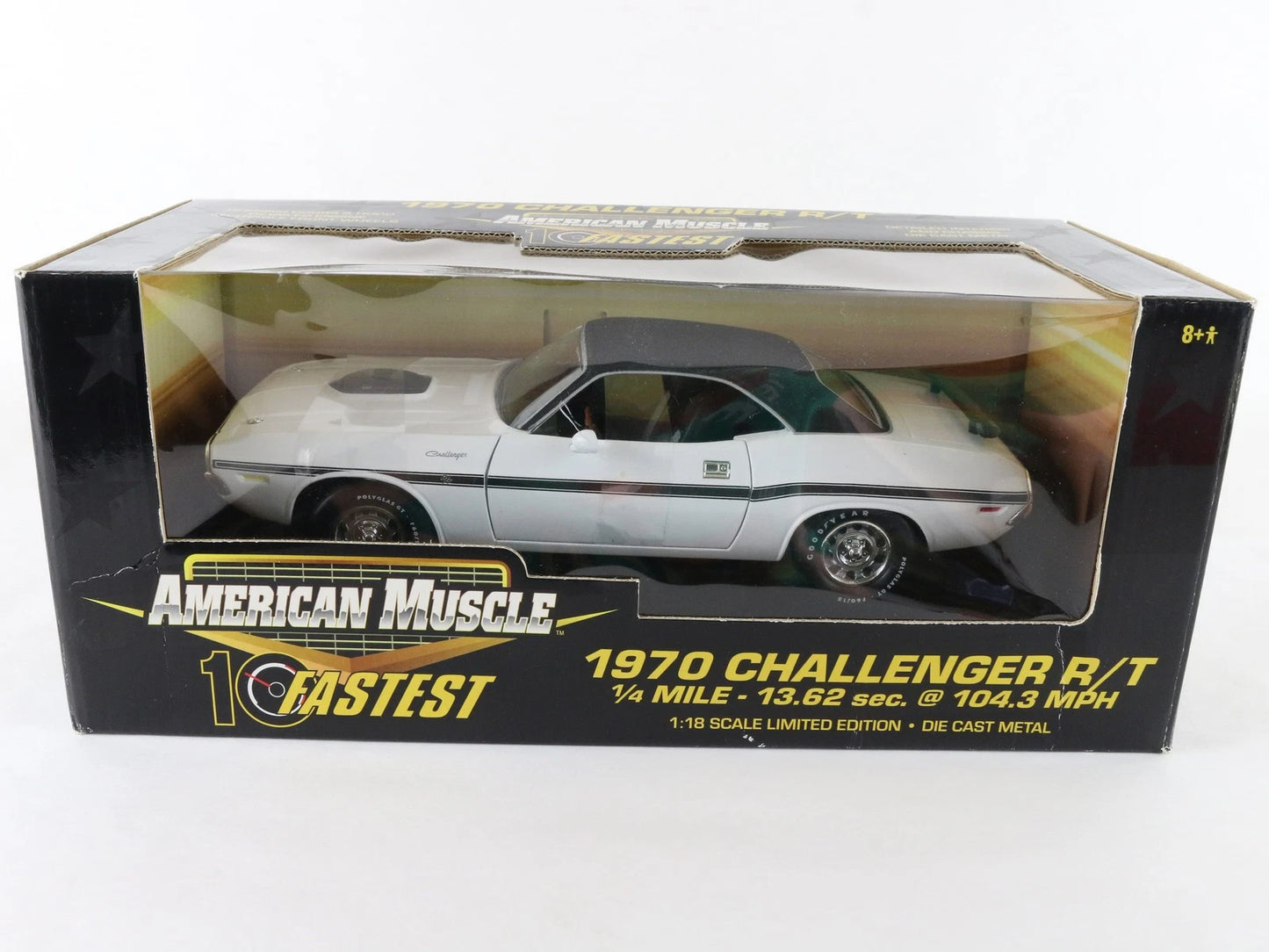 1970 Dodge Challenger R/T 10 Fastest White American Muscle ERTL 1:18 32753