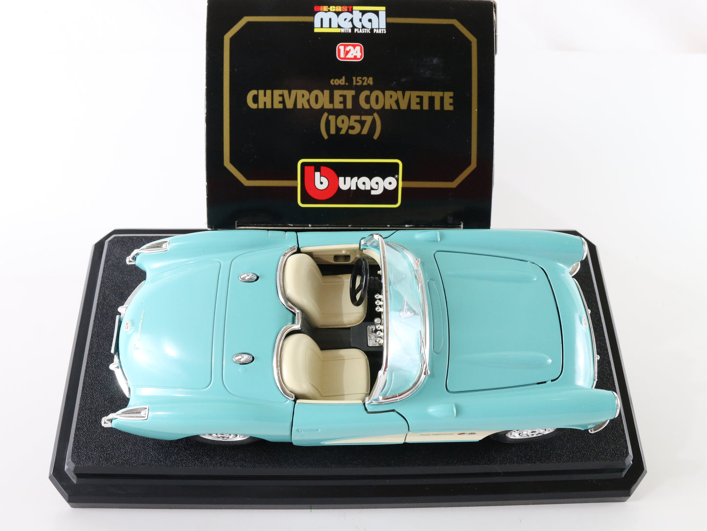 1957 Chevrolet Corvette Convertible Turquiose Bburago 1:24 1524