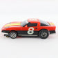 Aurora AFX Chevy Corvette #8 Red Yellow Screecher HO Slotless Slot Cars