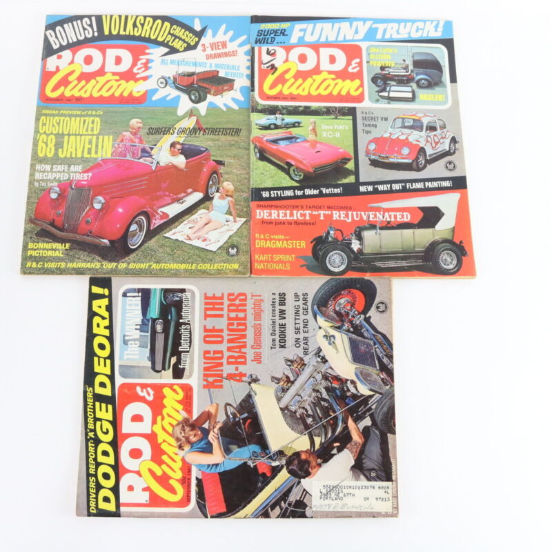 Lot Of 6 Rod & Custom Sep Oct Nov Dec 1967 Vintage Car Magazines