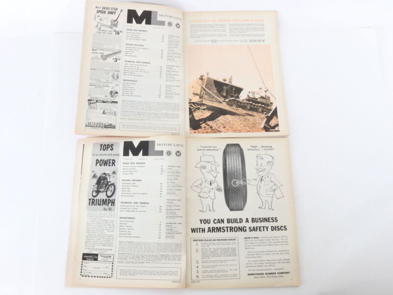 Lot Of 4 Motor Life Magazine Issues: August September October November 1961 35c