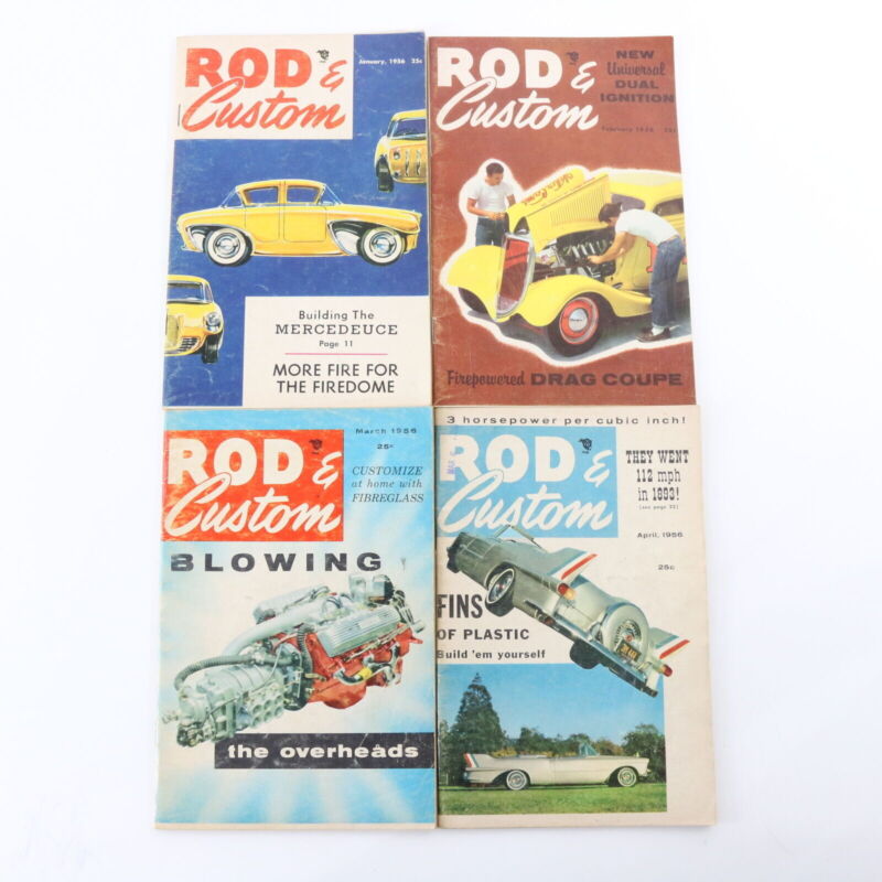 Lot Of 6 Rod & Custom Jan Feb Mar Apr May June 1956 Vintage Car Magazines