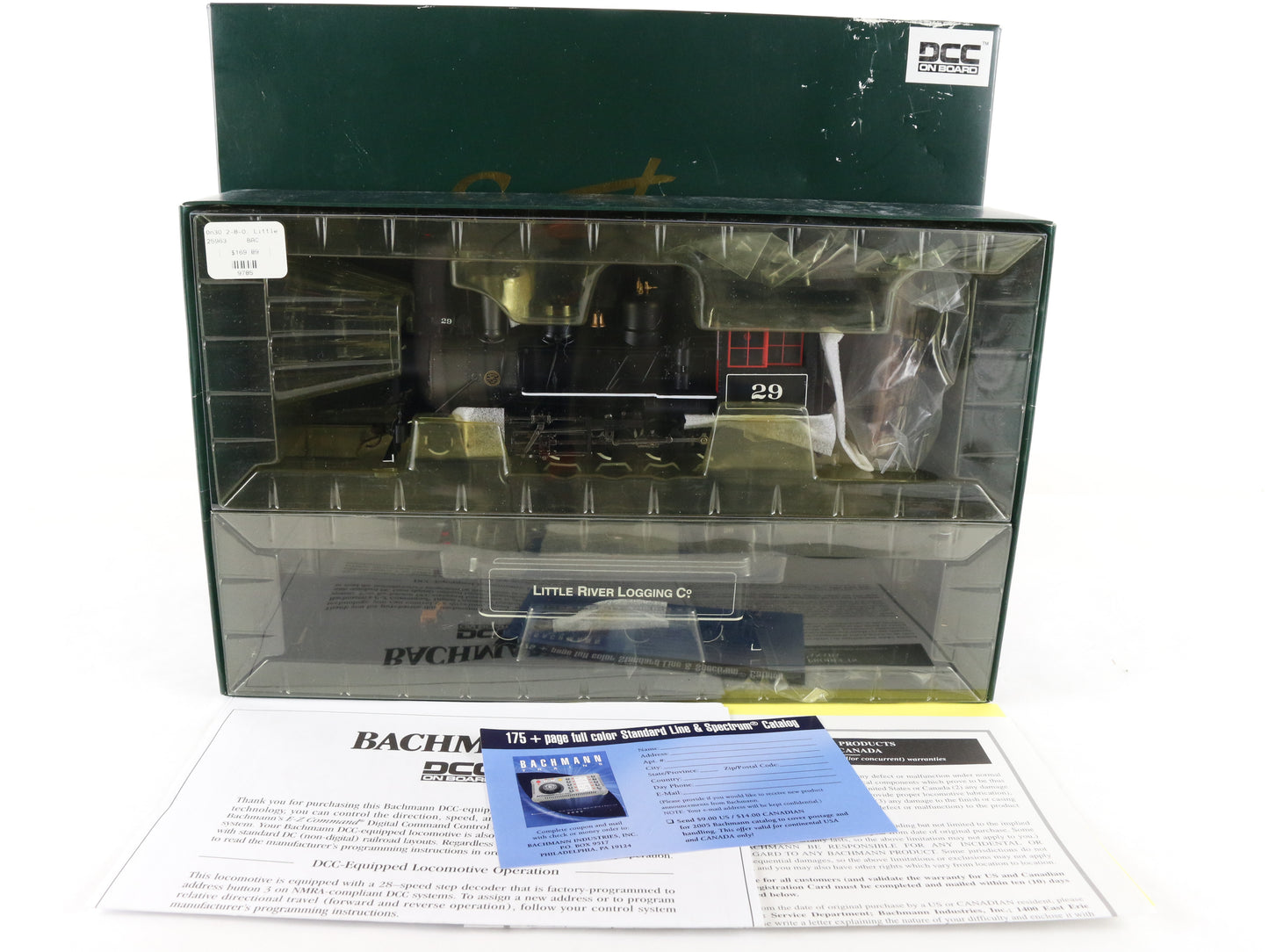 Little River Logging 29 2-8-0 Steam Locomotive & Tender Spectrum On30 25963