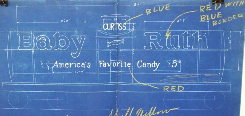 CURTISS Baby Ruth North American Tank Car Train Blueprint 286 5-16-39 17"