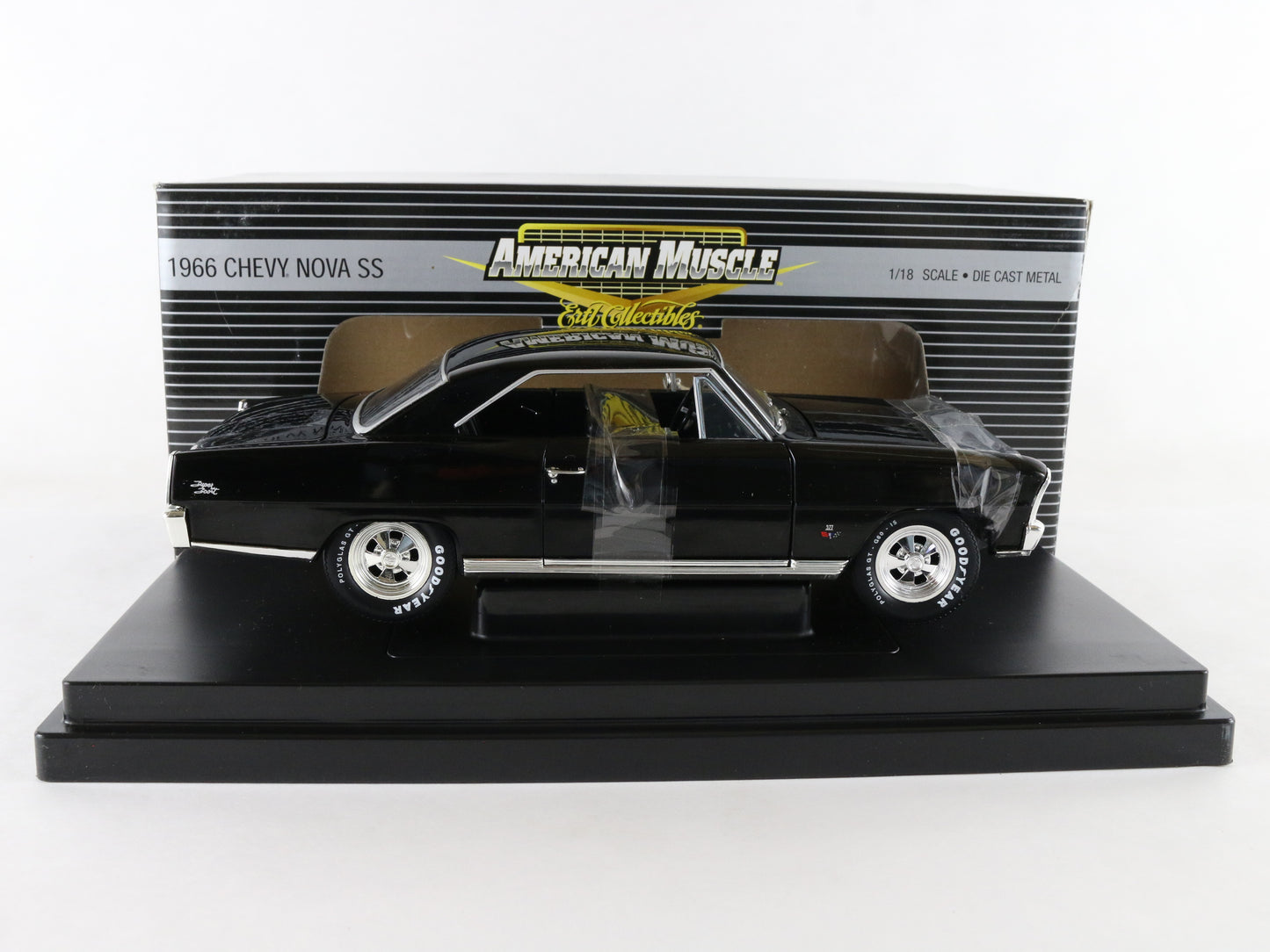 1966 Chevy Nova SS Black American Muscle ERTL 1:18 Model Car 33750