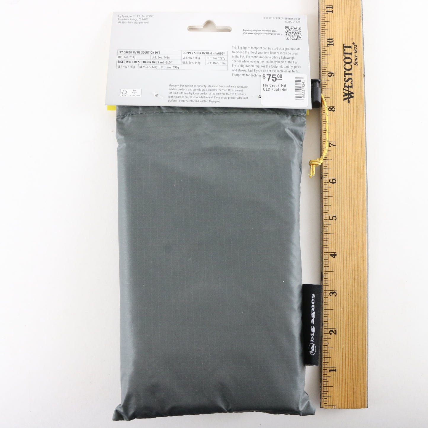 Big Agnes Fly Creek HV UL2 Solution Dye Tent Footprint Ground Cloth Accessory