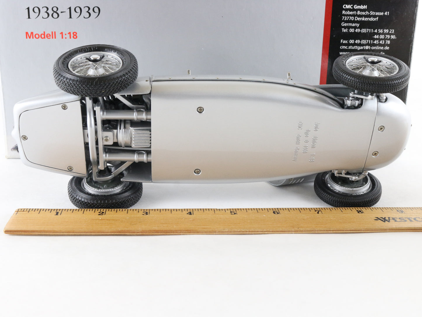1938-39 Auto Union Type D Silver CMC 1:18 M-027 Metal Model Car