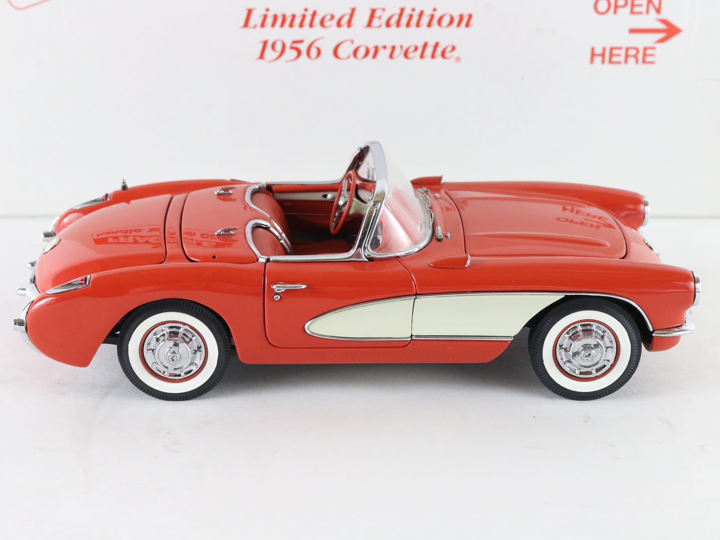 1956 Chevy Corvette Venetian Red & White Limited Danbury Mint 1:24 Diecast 4753