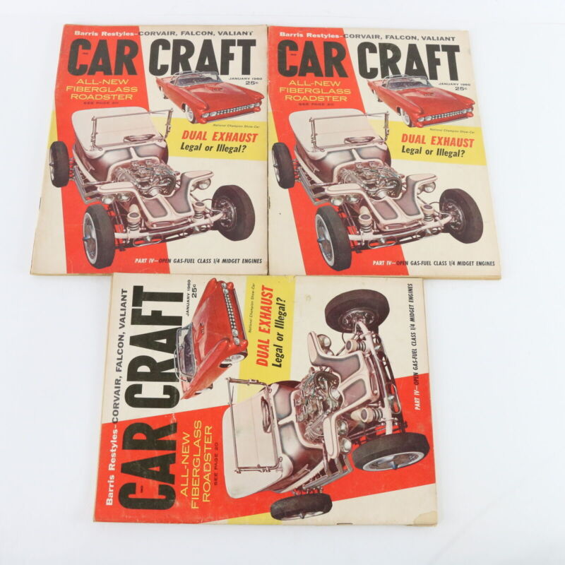 Lot Of 6 Car Craft Roadster 60' Ford January & May 1960 Vintage Car Magazines