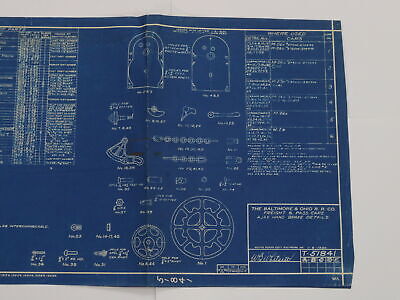 B&O Freight & Passenger Car Ajax Hand Brake Details Blueprint T-51841 1930 18"