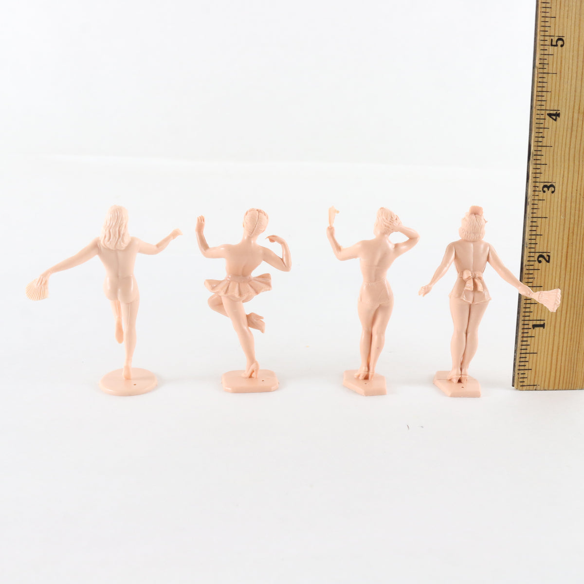 Lot Of 4 Bathing Beauties Peach Burlesque Women Figures Marx 2.5" Figures
