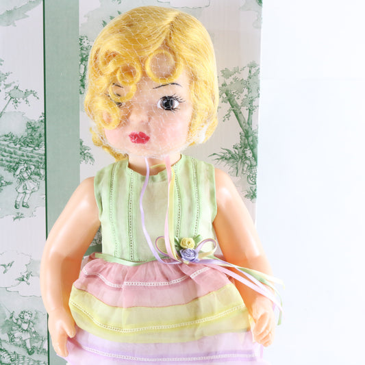 Terri Lee Chick Mohair Multicolored Dress 16" Vinyl Doll W/ Accessories IN BOX