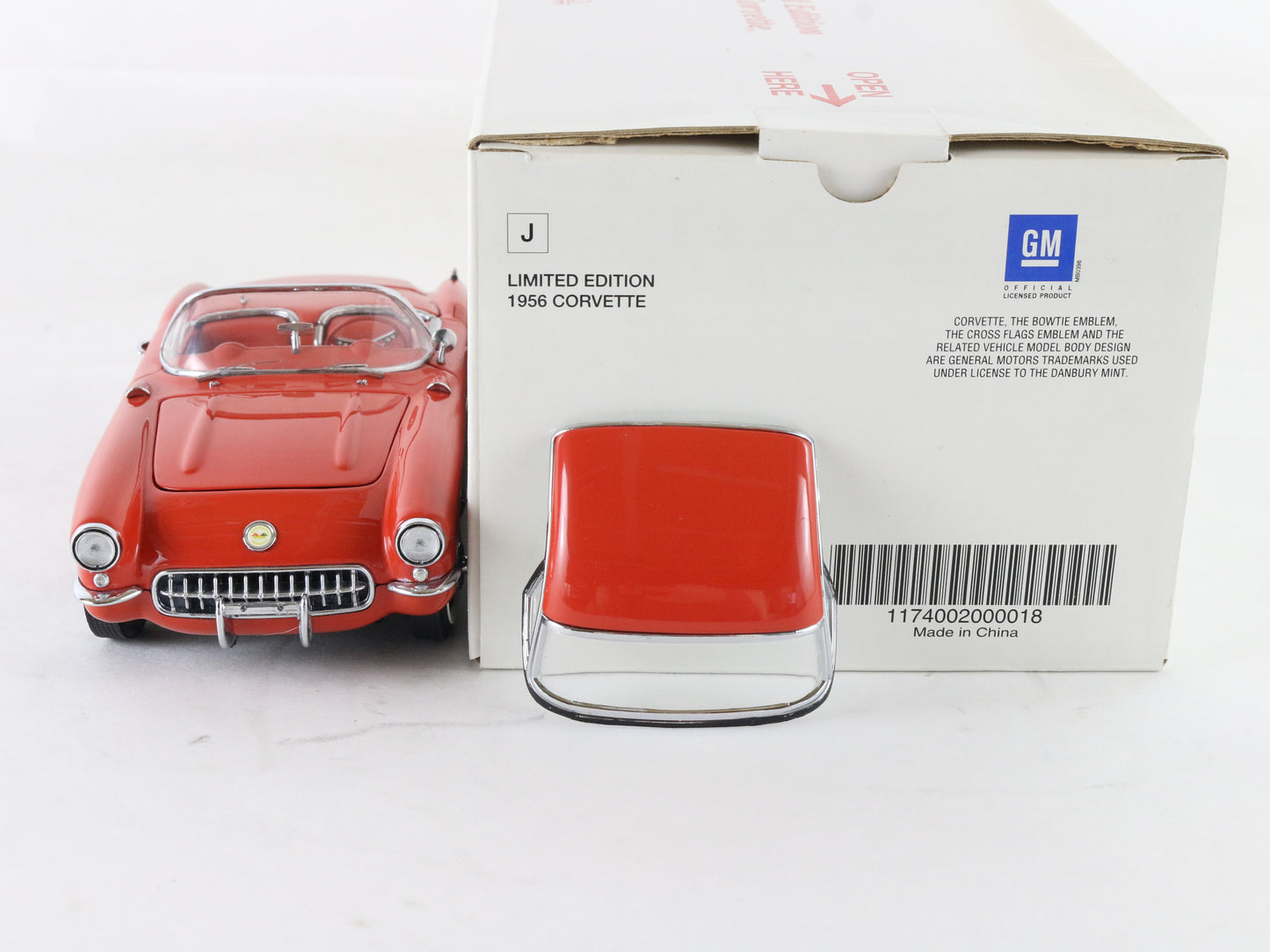 1956 Chevy Corvette Venetian Red & White Limited Danbury Mint 1:24 Diecast 4753