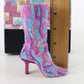 Just The Right Shoe Perfectly Python Boot Pink Blue Raine Willitts Shoe 25151