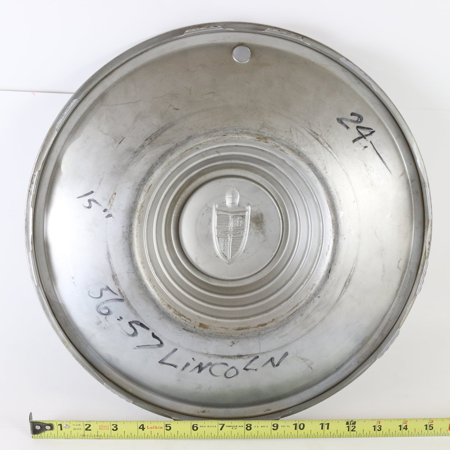 Vintage 1956-57 Lincoln Capri Premiere Continental Metal Wheel Hubcap 15"