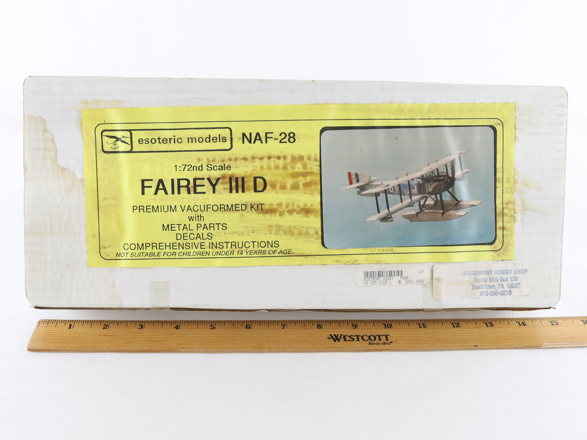 Fairey III D Vintage Biplane Esoteric 1:72 NAF-28 Model Plane Kit