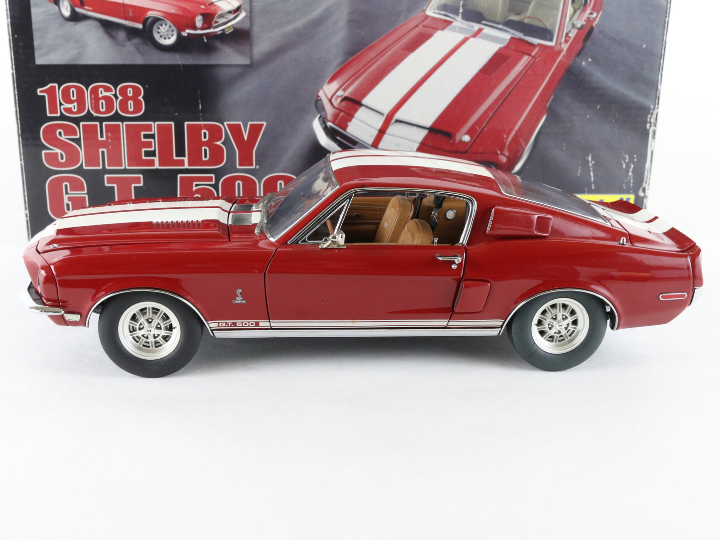 1968 Shelby GT 500 Red & White Exact Detail Replicas 1:18 Metal Model Car