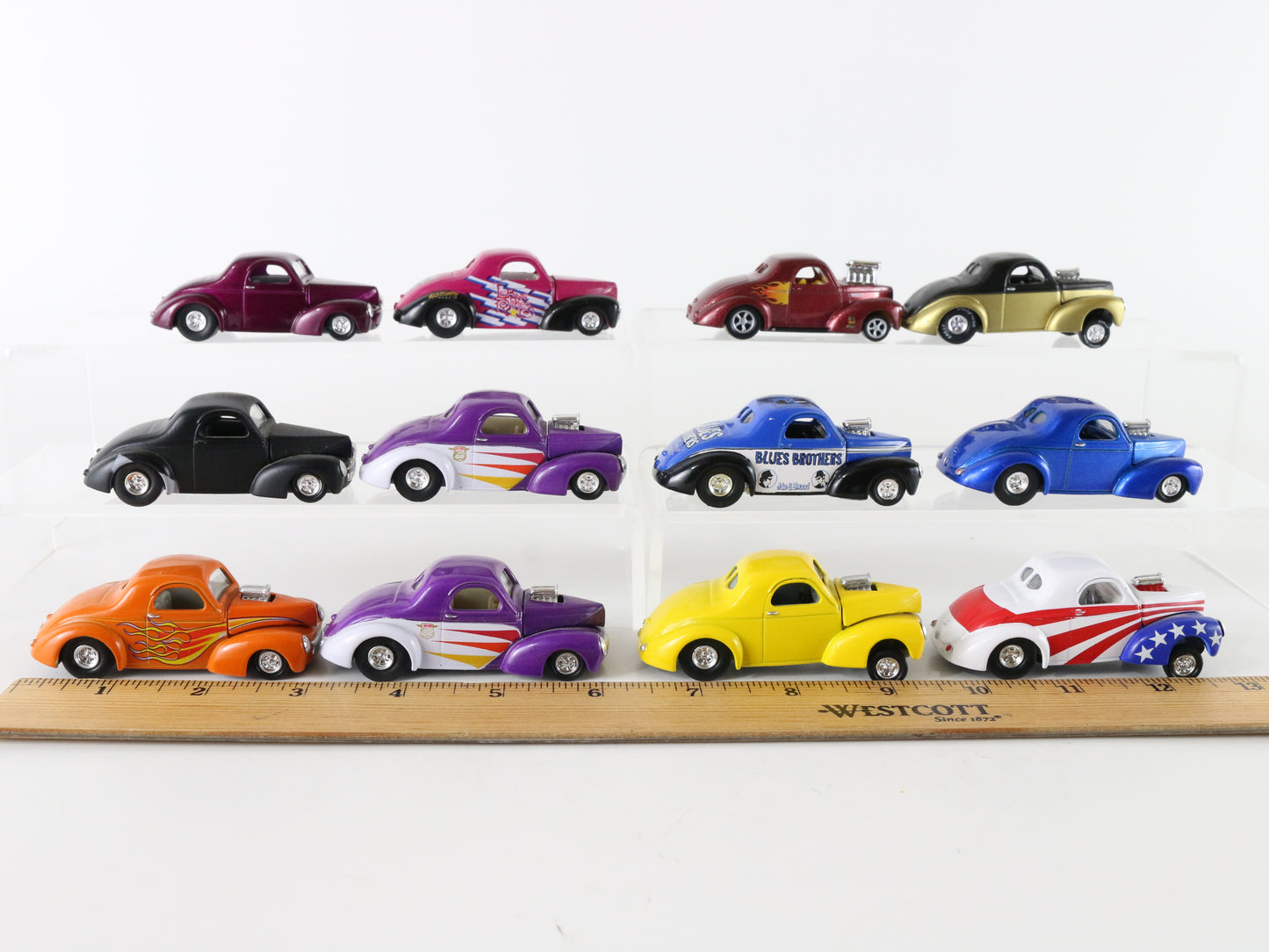 Lot Of 12 Various 1941' 41 Willys Coupe Metal Model Cars Racing Champions 1:64